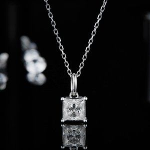 Princess Cut Moissanite Diamond Pendant 925 SS